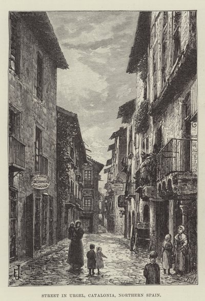 Street in Urgel, Catalonia, Northern Spain by E. Jennings